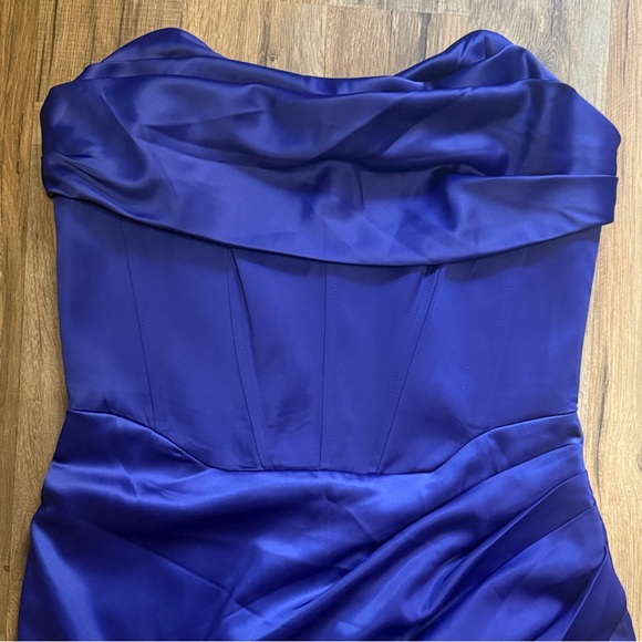 Bardot Strapless Dress Deep Blue - Picture 2 of 8
